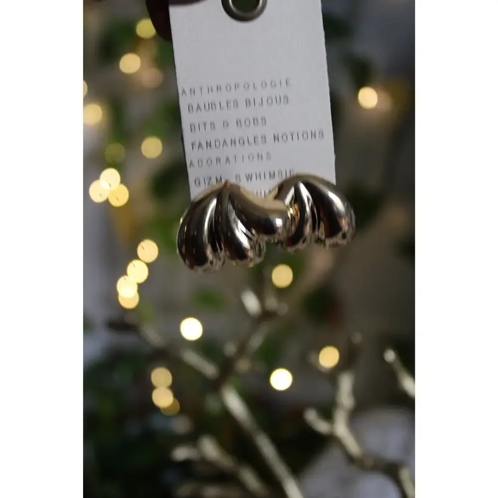 Anthropologie 14K Gold-Plated Sculptural Shell Statement Earrings